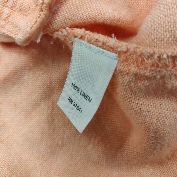 NWOT J.Jill 100% Linen peach salmon pink jacket size MP - Picture 6 of 7